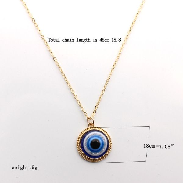 Turkey Blue Evil Eye Pendant Necklace for Women  Necklaces Clavicel Collar Chain