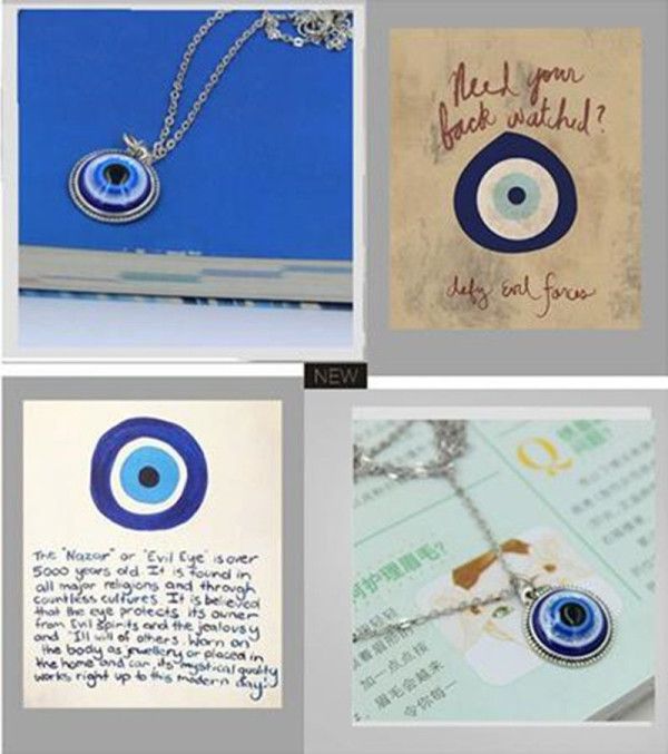 Turkey Blue Evil Eye Pendant Necklace for Women  Necklaces Clavicel Collar Chain