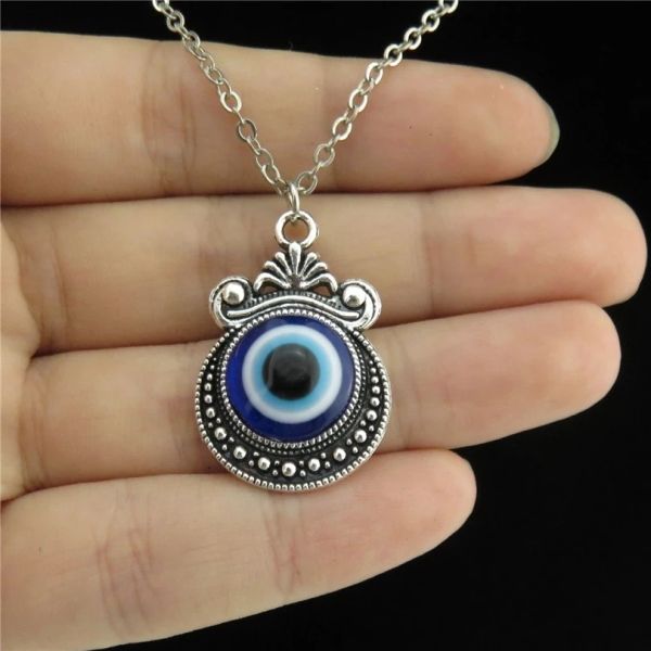 Turkey Blue Evil Eye Pendant Necklace for Women  Necklaces Clavicel Collar Chain