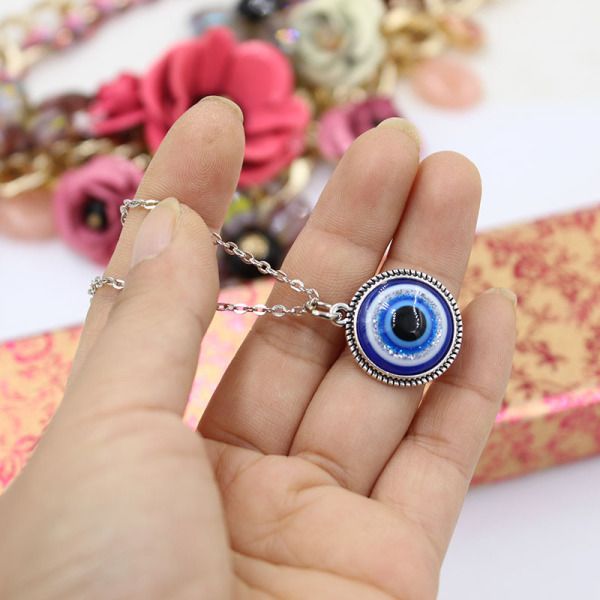 Turkey Blue Evil Eye Pendant Necklace for Women  Necklaces Clavicel Collar Chain