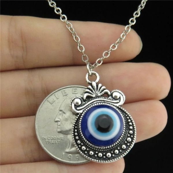 Turkey Blue Evil Eye Pendant Necklace for Women  Necklaces Clavicel Collar Chain