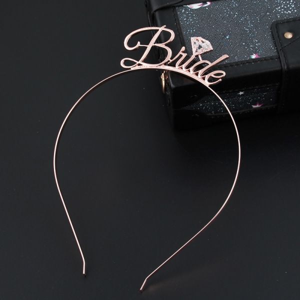 Team Bride Bridesmaid Tiara Crown Headband Bachelorette Hen Party Couple Wedding Bridal Shower Girls Night Cake Gift Decoration