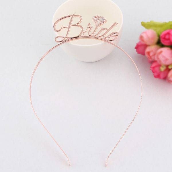 Team Bride Bridesmaid Tiara Crown Headband Bachelorette Hen Party Couple Wedding Bridal Shower Girls Night Cake Gift Decoration
