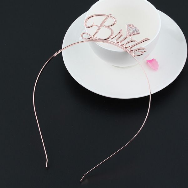 Team Bride Bridesmaid Tiara Crown Headband Bachelorette Hen Party Couple Wedding Bridal Shower Girls Night Cake Gift Decoration