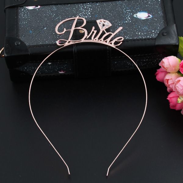 Team Bride Bridesmaid Tiara Crown Headband Bachelorette Hen Party Couple Wedding Bridal Shower Girls Night Cake Gift Decoration