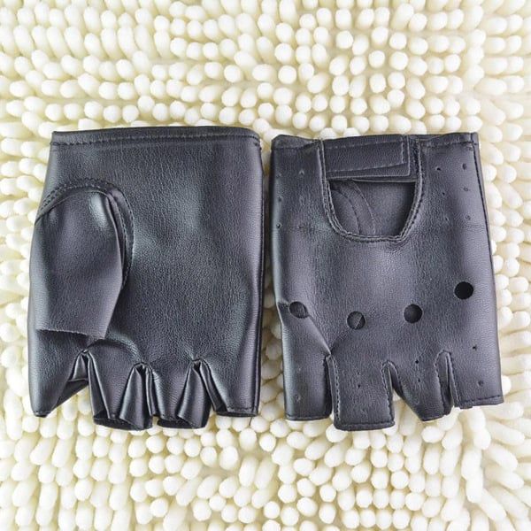 Men Genuine Leather Half Finger Gloves Sport Driving Slip-resistant Luvas Leather Fingerless Gym Fitness Gloves Sports Guantes