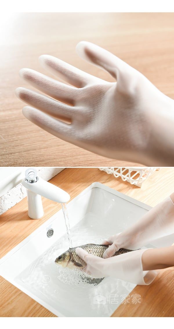 Female Kitchen Durable Cleaning Housework Chores Dishwashing Tools Waterproof Rubber Latex Dishwashing Gloves