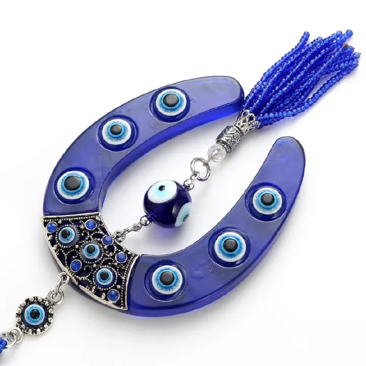 Turkish Blue Evil Eye Keychain Car Key Ring Amulet Lucky Charm Hanging Pendant Personality Jeans Decoration Jewelry Gift