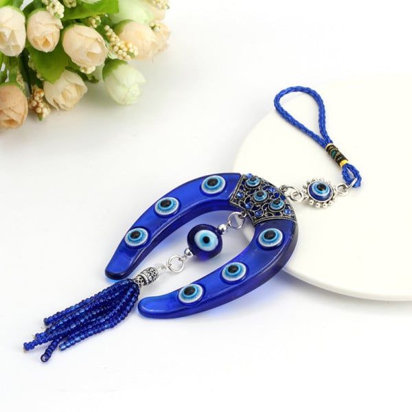 Turkish Blue Evil Eye Keychain Car Key Ring Amulet Lucky Charm Hanging Pendant Personality Jeans Decoration Jewelry Gift
