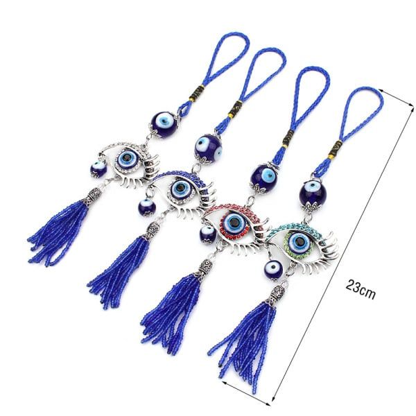Turkish Blue Evil Eye Keychain Car Key Ring Amulet Lucky Charm Hanging Pendant Personality Jeans Decoration Jewelry Gift