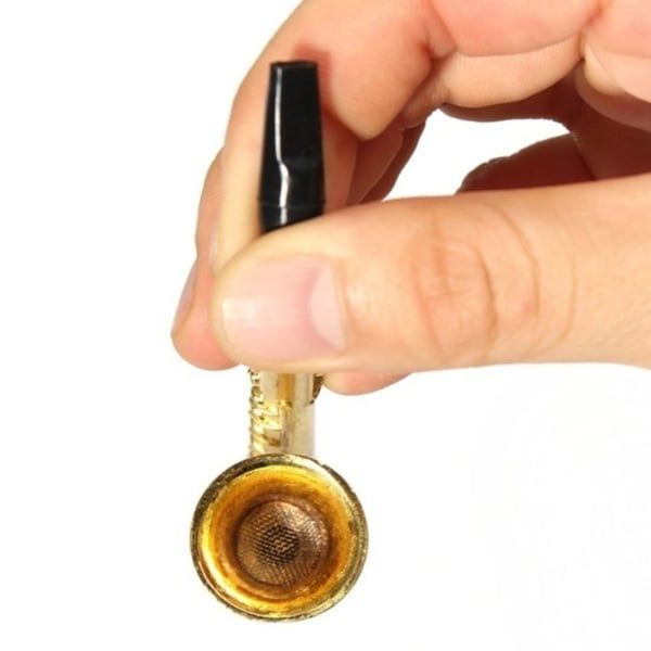 Unique Saxophone Mini Portable Smoking Pipes Metal Tobacco Pipe Hookah Gifts Size: 95mm*