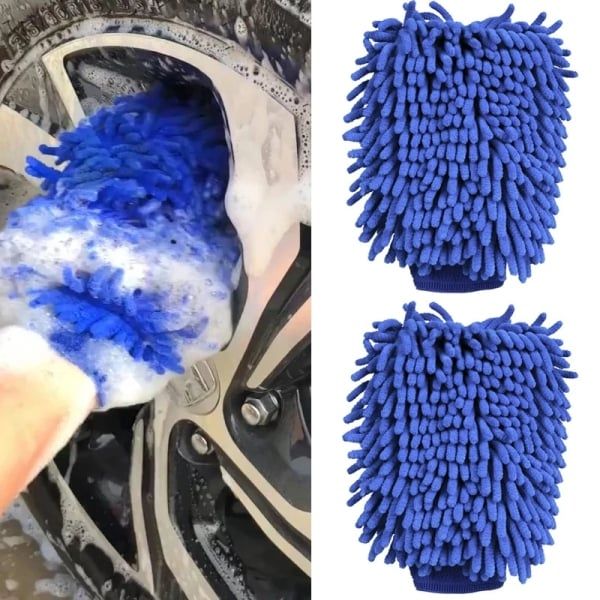 1PC Double-sided Microfiber Washable Car Washing Gloves Car Care Cleaning Gloves Cleaning Cloth Towel Mitt Car Accessories
