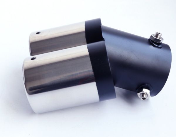 Universal Car Vehicle Exhaust Pipe Muffler  Stainless Steel Bending Double Tube Tail Pipe Waterproof anti-rust