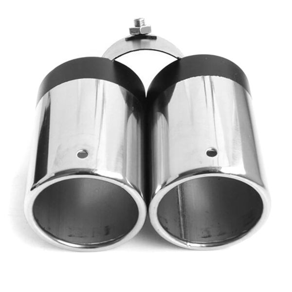 Universal Car Vehicle Exhaust Pipe Muffler  Stainless Steel Bending Double Tube Tail Pipe Waterproof anti-rust