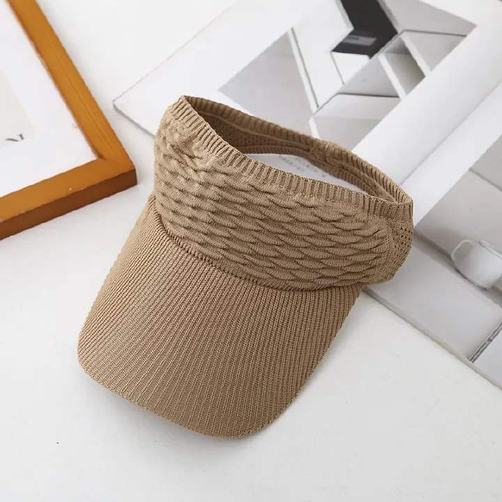 1pc Women Anti-UV Sun Hats Breathable Adjustable Empty Top Visor Caps for Tennis Golf Running Travel Beach Sport Outdoor Hat