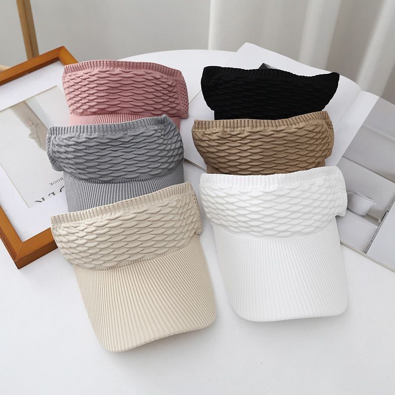 1pc Women Anti-UV Sun Hats Breathable Adjustable Empty Top Visor Caps for Tennis Golf Running Travel Beach Sport Outdoor Hat