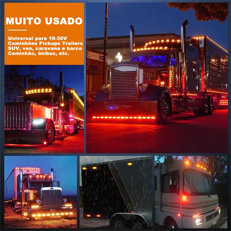 For Trailer Truck Caravan Side Clearance Marker Lamp Warning Lights LED Side Marker Lamp