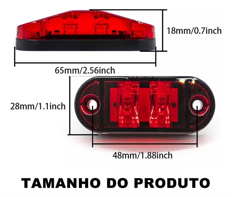 For Trailer Truck Caravan Side Clearance Marker Lamp Warning Lights LED Side Marker Lamp