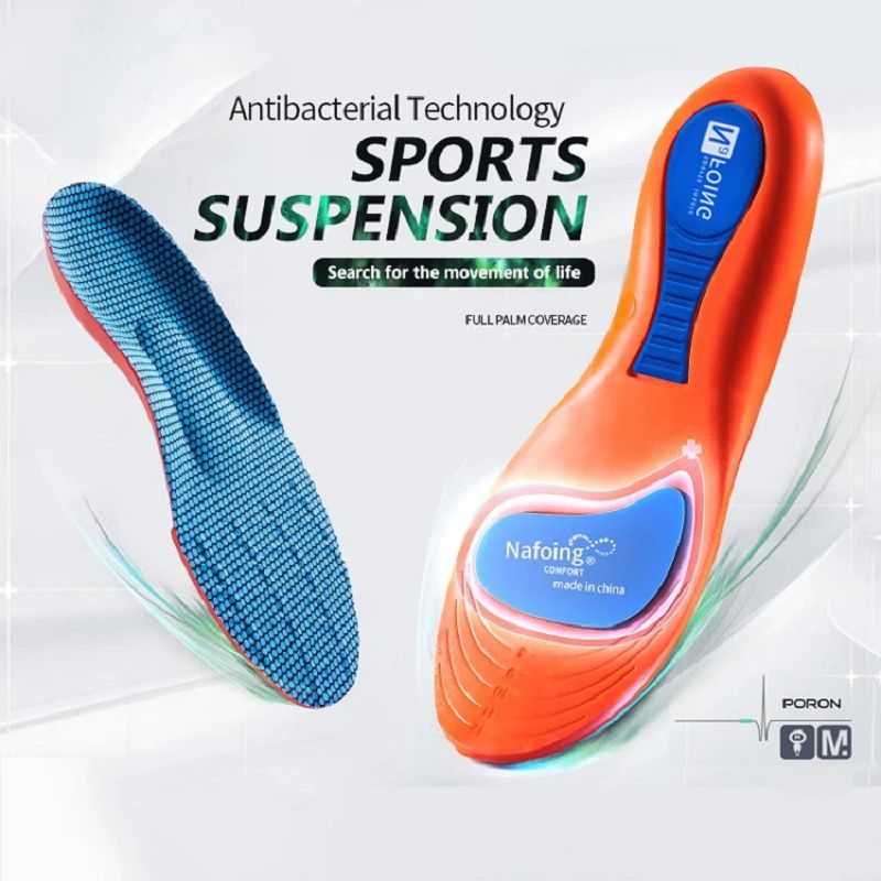 Sport Orthopedic Insoles for Feet Men Women EVA Breathable Shock Absorption Insole for Running Basketball Sport Care Pads