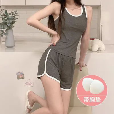 Sporty Short Sleeve Crop Top And Casual Shorts Set Women's Summer Outfit for Morning Runs Cotton Blend Comfortable Two Piece