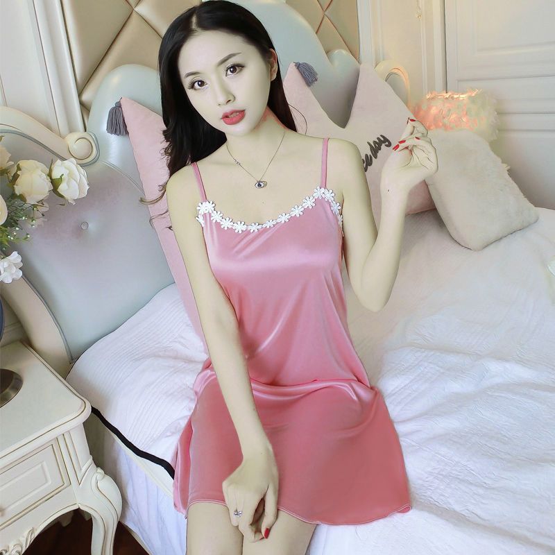 Attractive Sexy Night Dress Woman Nightie for Sleeping Ladies Summer Sleeveless Slip Sleepwear