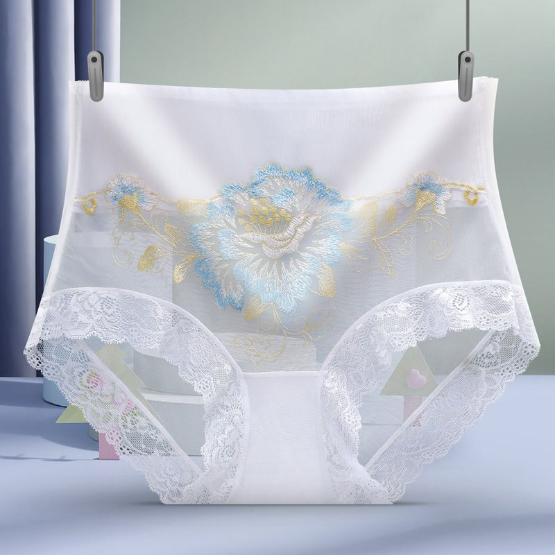 Sexy Lingerie Women'S Panties Sexy Flower Stretch Embroidery High Waist Lace Panty Underwear