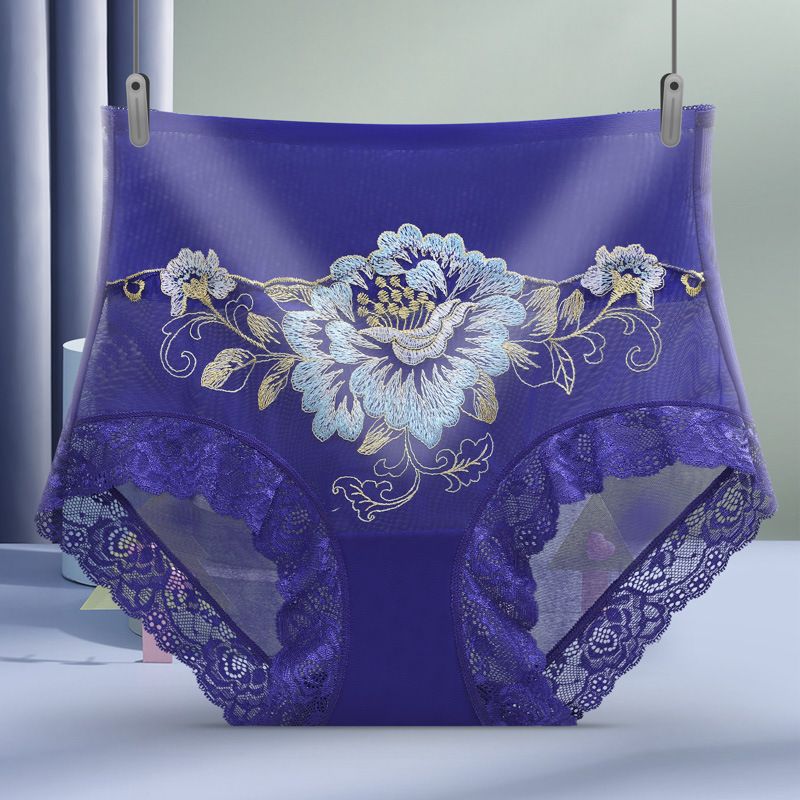 Sexy Lingerie Women'S Panties Sexy Flower Stretch Embroidery High Waist Lace Panty Underwear