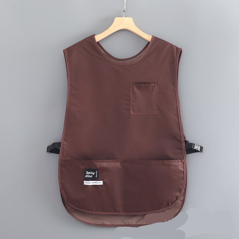 Waterproof Stain-Resistant Apron Nylon Vest Style Breathable Sleeved Apron Anti Dirty Multipurpose Coffee House Uniform