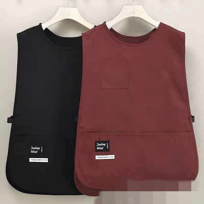 Waterproof Stain-Resistant Apron Nylon Vest Style Breathable Sleeved Apron Anti Dirty Multipurpose Coffee House Uniform