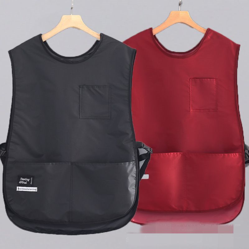 Waterproof Stain-Resistant Apron Nylon Vest Style Breathable Sleeved Apron Anti Dirty Multipurpose Coffee House Uniform