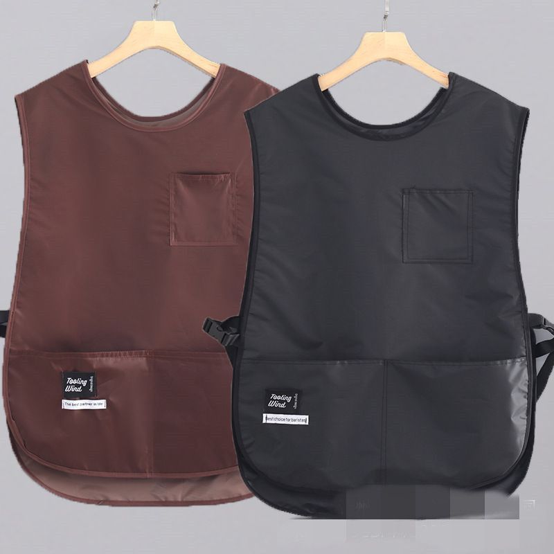 Waterproof Stain-Resistant Apron Nylon Vest Style Breathable Sleeved Apron Anti Dirty Multipurpose Coffee House Uniform