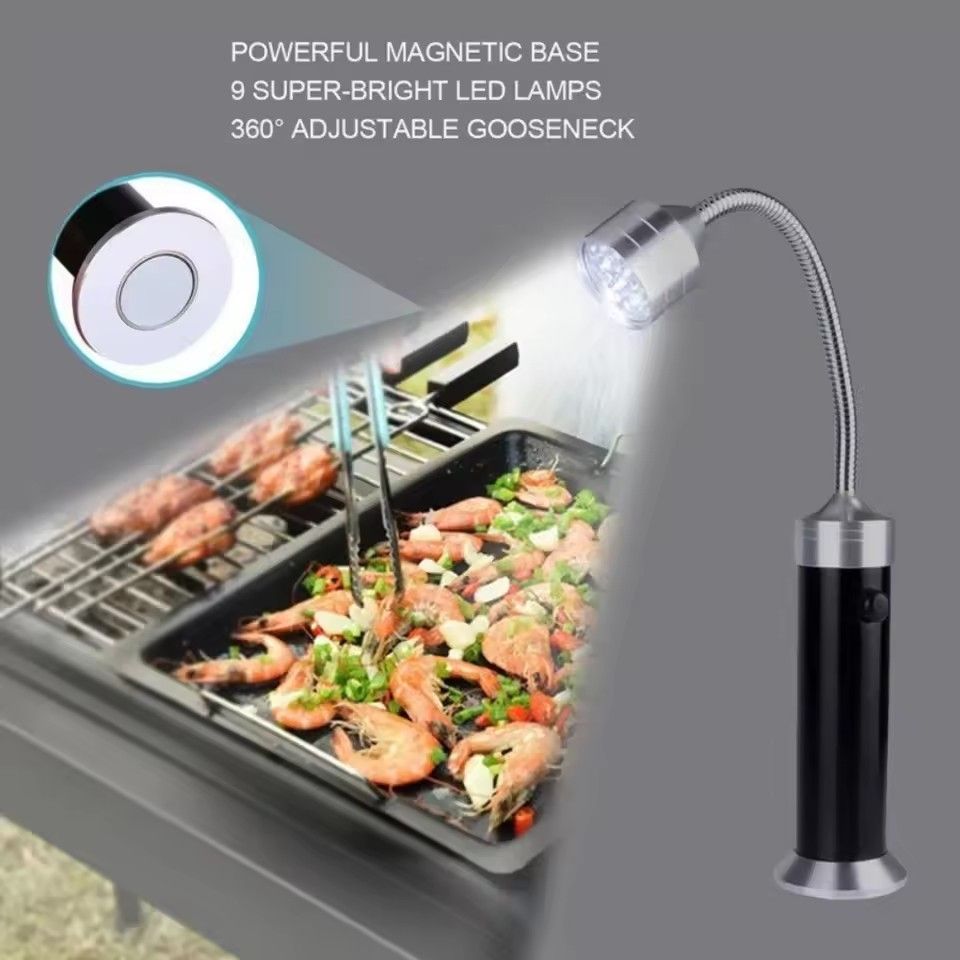 Portable Smart Touch LED Grill Light Lamp for BBQ Barbecue Grilling Outdoor Kitchen Accessories Tools 180 Degree Lighting Lamps