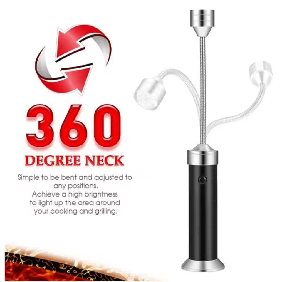 Portable Smart Touch LED Grill Light Lamp for BBQ Barbecue Grilling Outdoor Kitchen Accessories Tools 180 Degree Lighting Lamps