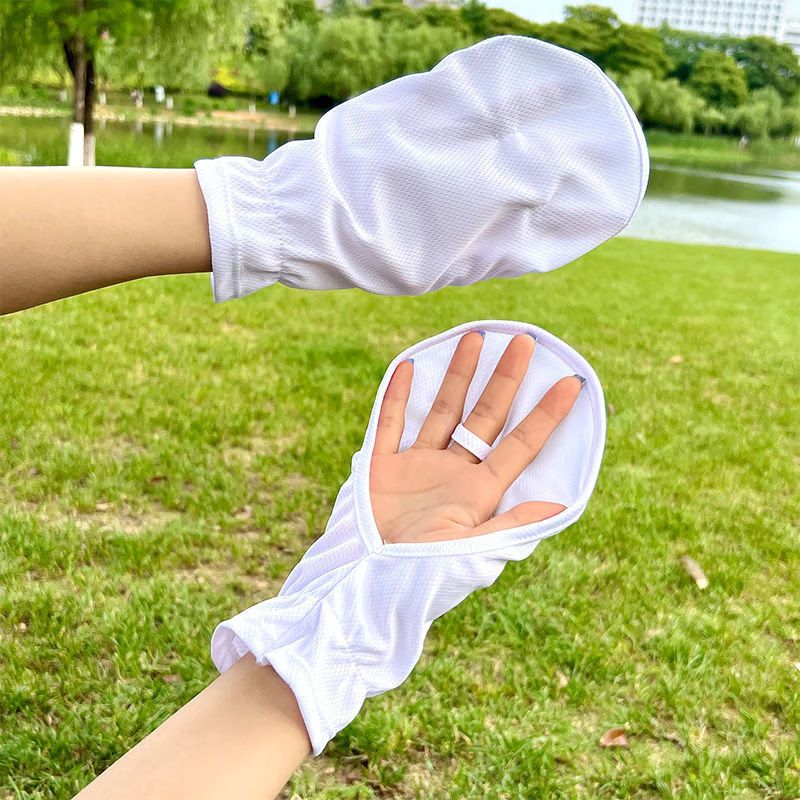 Sun Protection Gloves Women's Outdoor Cycling UV Resistant Short Gloves Breathable Fabric Anti-slip Horseshoe Sleeves