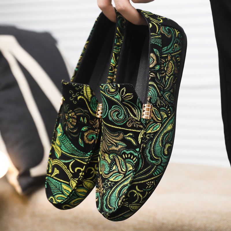 Men's Popular Bean Shoes One Foot Lazy Shoes Versatile Breathable Casual Driving Cloth Shoes