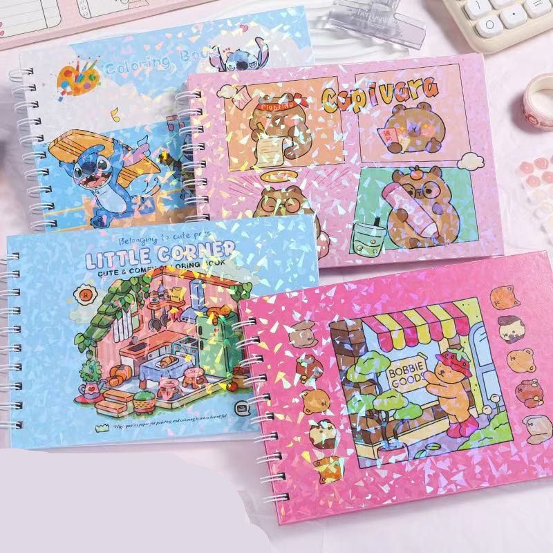 Children's Cartoon Coloring Book, Cute Animal Characters Theme Graffiti Painting  Coloring Book