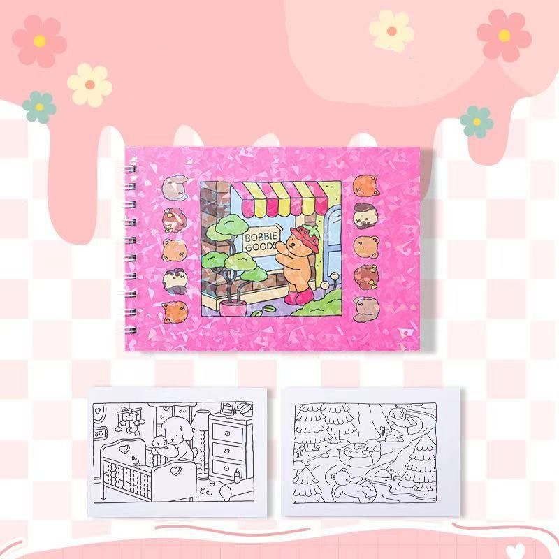 Children's Cartoon Coloring Book, Cute Animal Characters Theme Graffiti Painting  Coloring Book