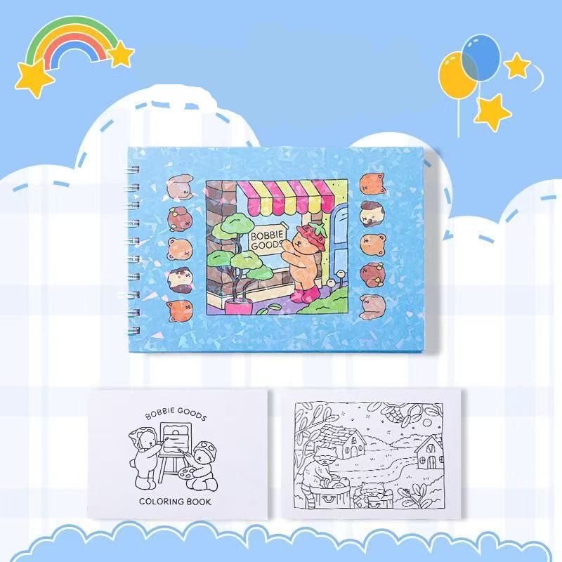 Children's Cartoon Coloring Book, Cute Animal Characters Theme Graffiti Painting  Coloring Book