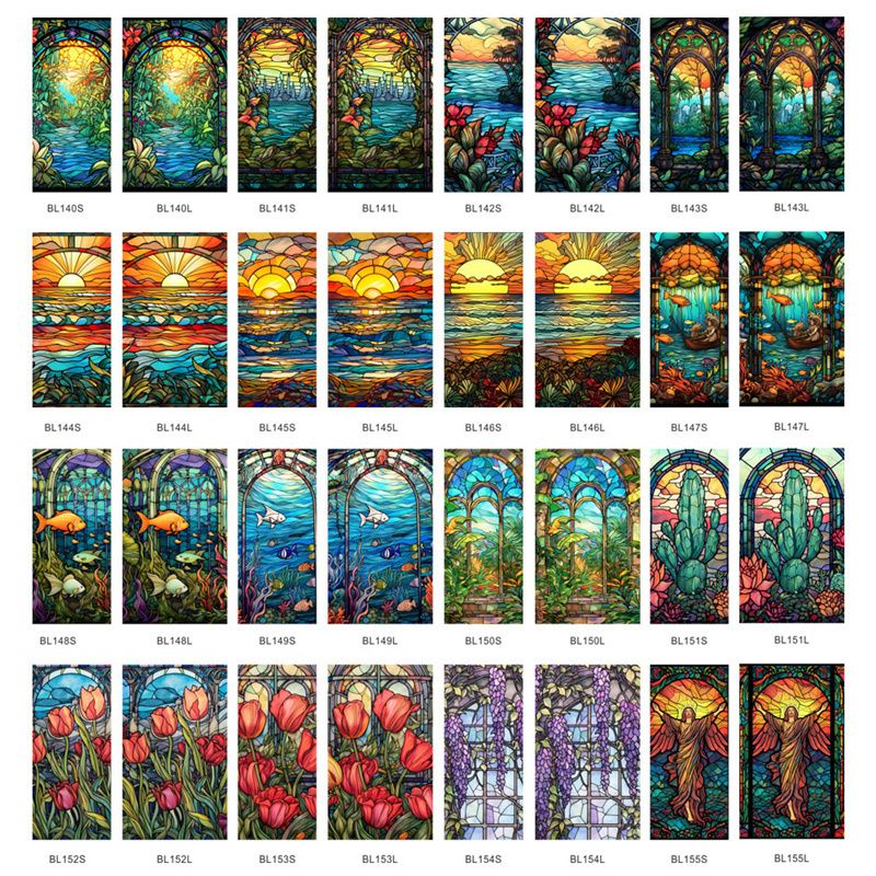 Stained Glass Frosted Film static Cling Film bathroom Glass Window Decals For Windows Film