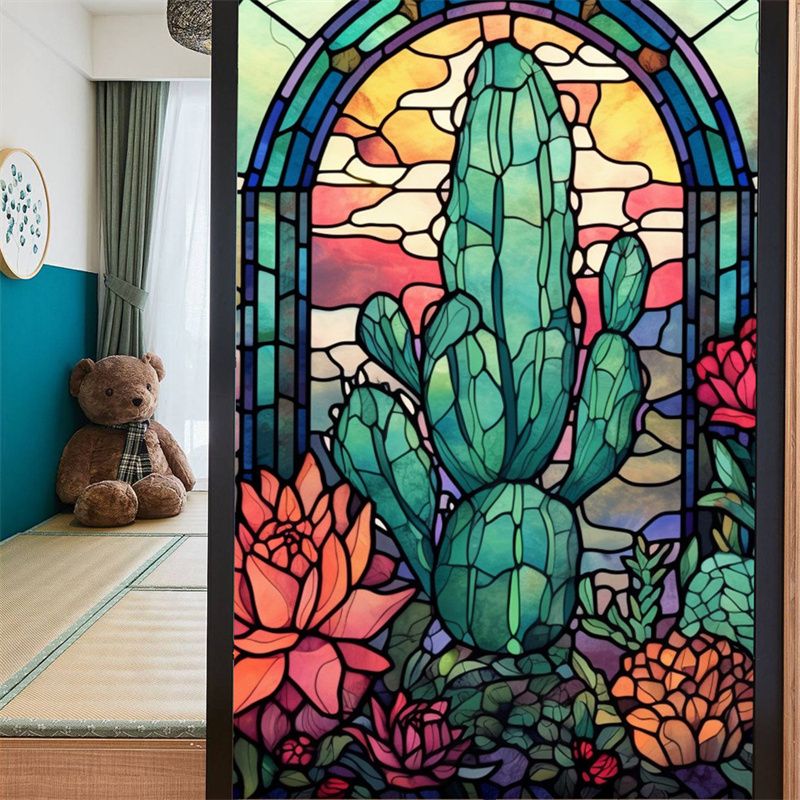 Stained Glass Frosted Film static Cling Film bathroom Glass Window Decals For Windows Film