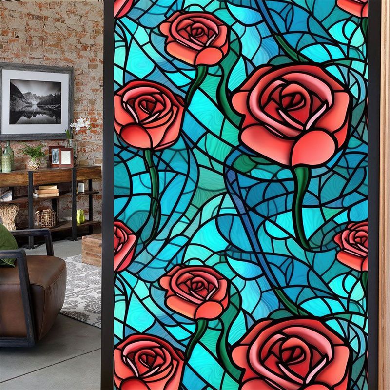 Stained Glass Frosted Film static Cling Film bathroom Glass Window Decals For Windows Film
