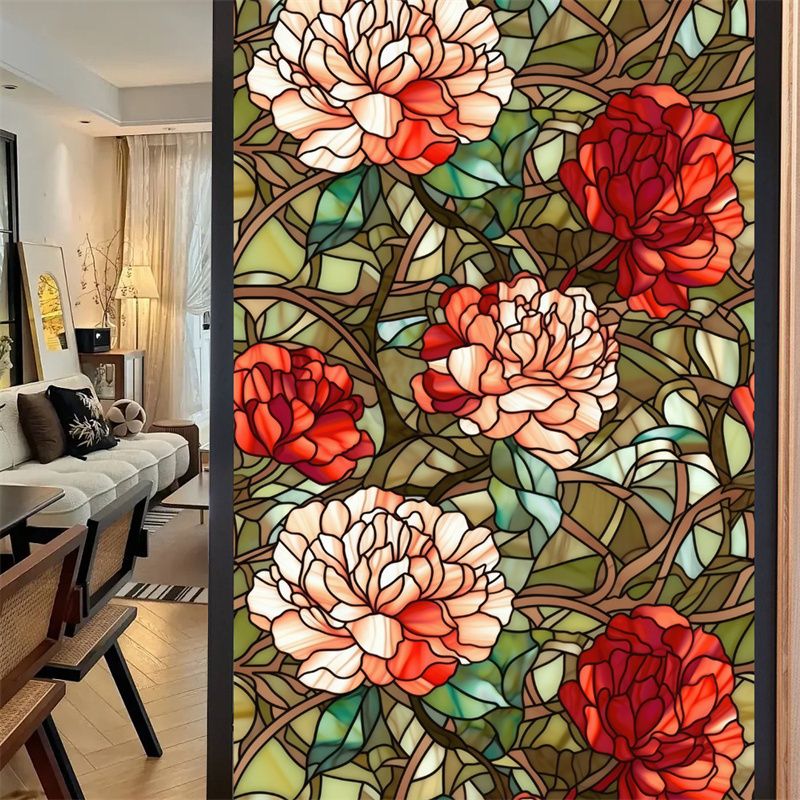 Stained Glass Frosted Film static Cling Film bathroom Glass Window Decals For Windows Film