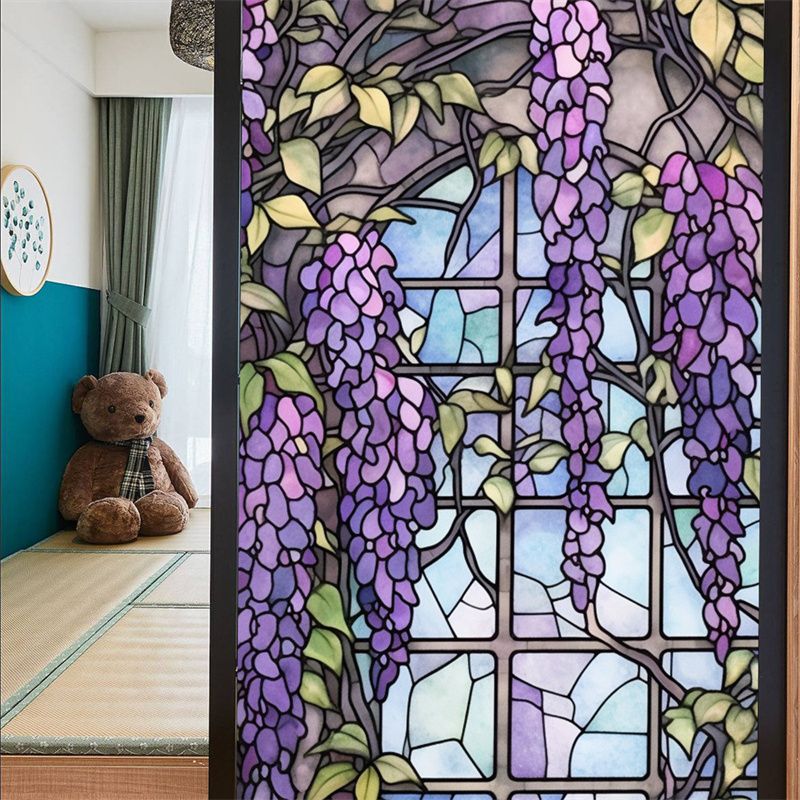Stained Glass Frosted Film static Cling Film bathroom Glass Window Decals For Windows Film