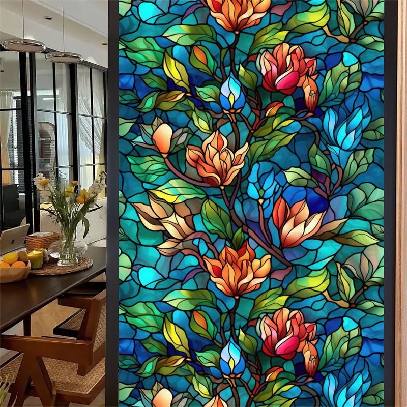 Stained Glass Frosted Film static Cling Film bathroom Glass Window Decals For Windows Film