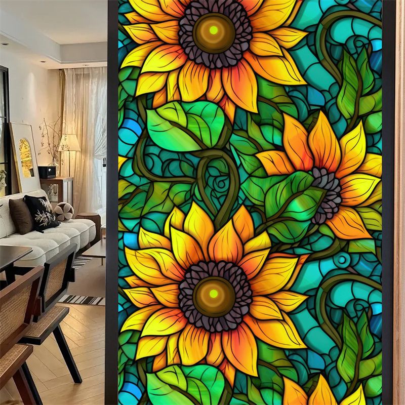 Stained Glass Frosted Film static Cling Film bathroom Glass Window Decals For Windows Film