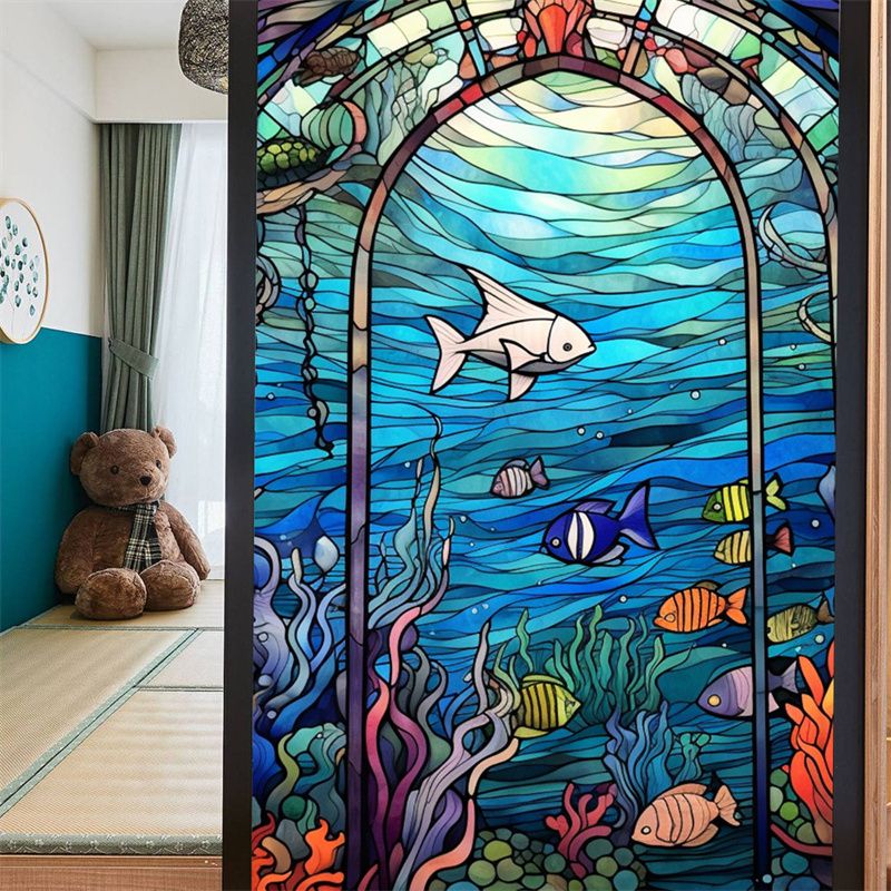 Stained Glass Frosted Film static Cling Film bathroom Glass Window Decals For Windows Film