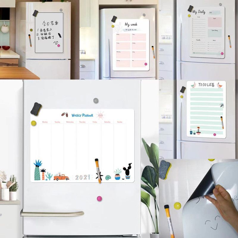 Magnetic Whiteboard Fridge Magnets Schedule Fridge Planner Writing Record Message Board Remind Memo
