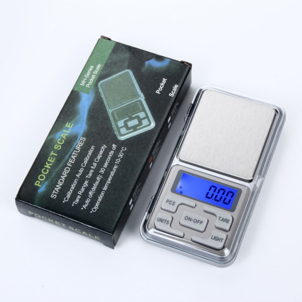 Pocket Jewelry Scale 500g/0.1 500g/0.01 Blue LED Display Overload Protection Auto Shutoff Counting Calibration Tare Function