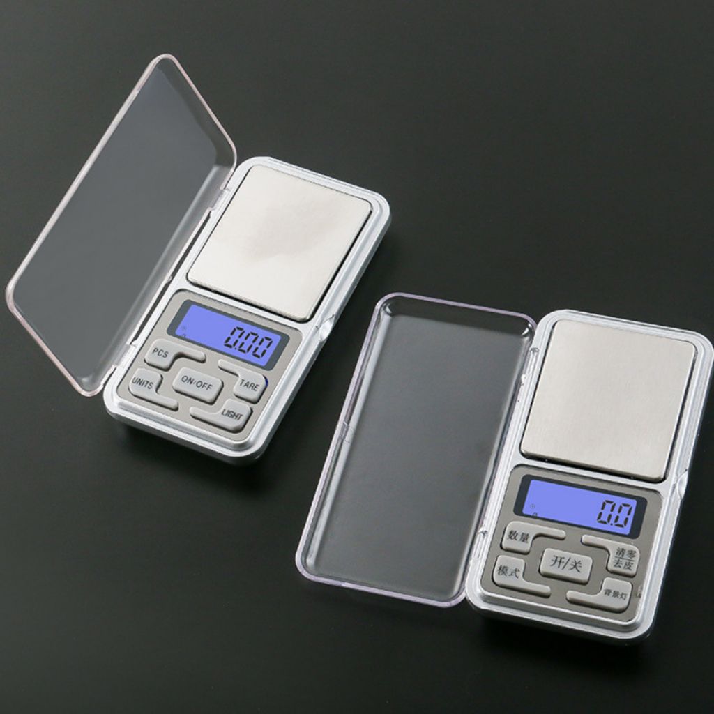 Pocket Jewelry Scale 500g/0.1 500g/0.01 Blue LED Display Overload Protection Auto Shutoff Counting Calibration Tare Function