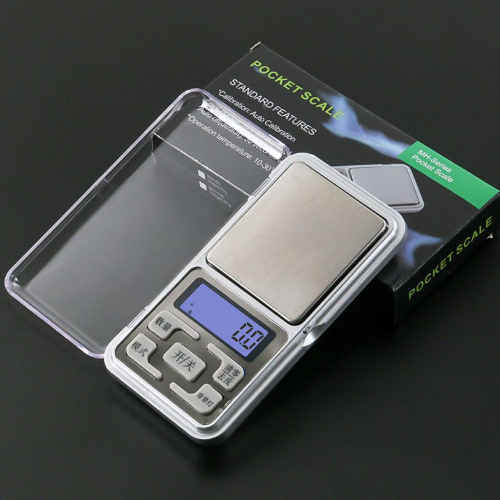 Pocket Jewelry Scale 500g/0.1 500g/0.01 Blue LED Display Overload Protection Auto Shutoff Counting Calibration Tare Function